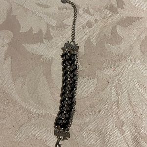 Sliver and black bracelet
